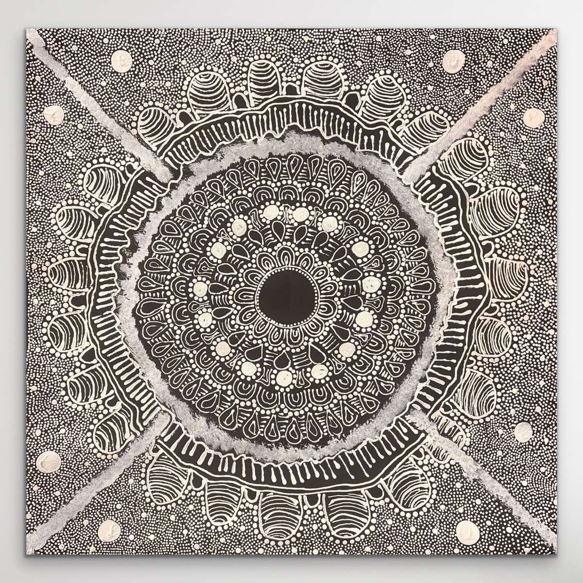 My Country Kianne Nakamarra Williams 61cm x 59cm on white wall