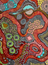 Load image into Gallery viewer, "My Country (The Landscape)" Aboriginal painting by Julieanne Turner Nungurrayi - alternate close-up detail
