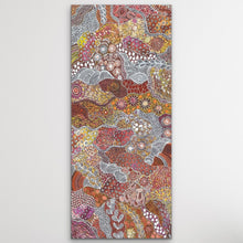 Load image into Gallery viewer, My Country (Utopia) Janet Golder Kngwarreye 201cm x 87cm, Coluorful Aboriginal artwork on a white background by 
