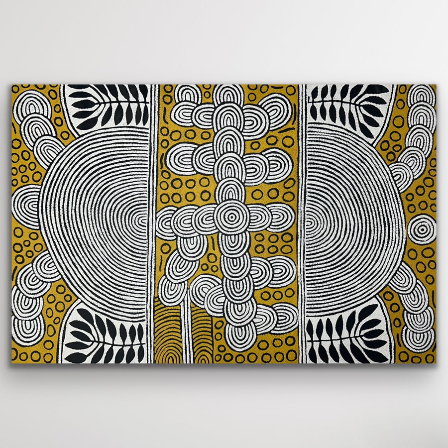"My Special Homeland (Papunya)" original Aboriginal painting by Debra Nangala McDonald, 180cm x 119cm - authentic Indigenous Australian artwork
