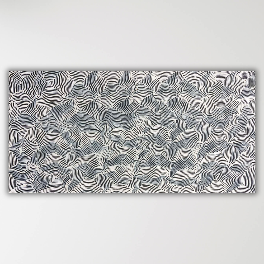 "Ngapa Jukurrpa (Water Dreaming)" Marshall Jangala Robertson 115cm x 59cm