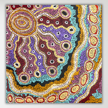 Load image into Gallery viewer, "Ngura" original Aboriginal painting by Audrey Brumby, 62cm x 60cm - authentic Indigenous Australian artwork
