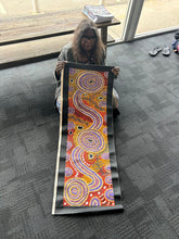 Load image into Gallery viewer, "Ngura" original Aboriginal painting by Audrey Brumby, 119cm x 36cm - authentic Indigenous Australian artwork
