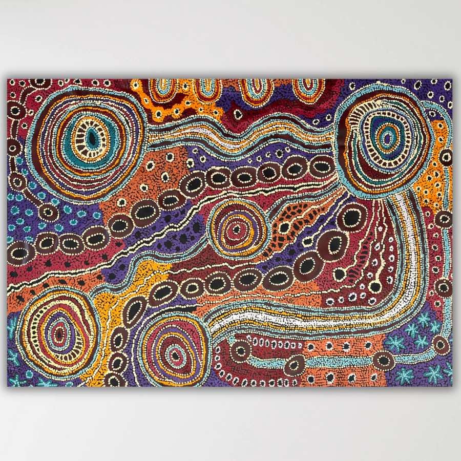 "Nguru Munu Tjukula" original Aboriginal painting by Audrey Brumby, 143cm x 100cm - authentic Indigenous Australian artwork