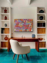Load image into Gallery viewer, Grandmother&#39;s Country print reproduction by Michelle Possum Nungurrayi displayed in workspace
