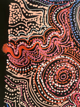 Load image into Gallery viewer, Close up of Aboriginal dot painting &#39;Piltati Tjukurpa&#39; by Rhoda Tjitayi, authentic Indigenous Dreamtime artwork, APY Lands painting for sale.
