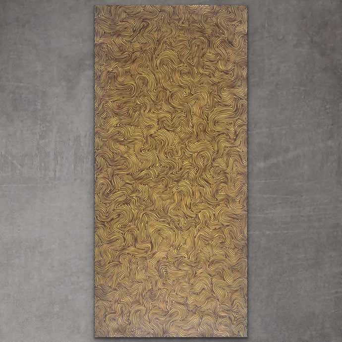Original Aboriginal dot art Water Dreaming by Marshall Jangala Robertson showing flowing patterns and cultural heritage