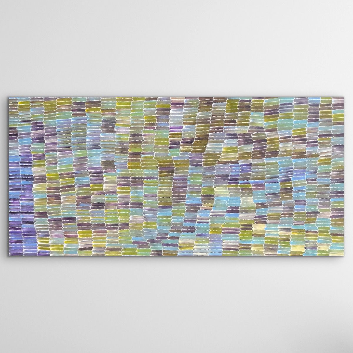 Large Aboriginal Painting Yam Dreaming displayed on white wall