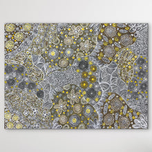 Load image into Gallery viewer, "My Country" Rochelle Bird Mbitjana 96cm x 129cm - Original aboriginal painting with yellows and cream
