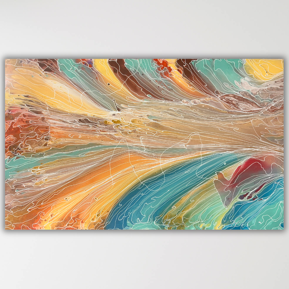 "Pantu (Salt Lake)" original Aboriginal painting by Janice Stanley, 150cm x 92cm - authentic Indigenous Australian artwork