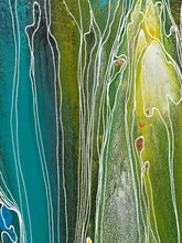 Load image into Gallery viewer, "Pantu (Salt Lake)" Janice Stanley 120cm x 60cm close up colour and linework
