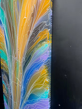 Load image into Gallery viewer, "Pantu (Salt Lake)" by Janice Stanley - close-up of painted edges, 181cm x 86cm
