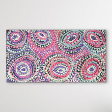 Load image into Gallery viewer, Colorful snake dreaming with circular designs on a white background
