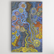 Load image into Gallery viewer, Vibrant colour and flowing movement capture the water snakes’ path through Country.
