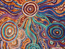 Load image into Gallery viewer, Textural detail of Aboriginal painting Piltati Tjukurpa by Rhoda Tjitayi and Susan Umatji Tjitayi

