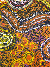 Load image into Gallery viewer, Colorful Australian painting with orange, yellow, and purple hues
