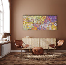 Load image into Gallery viewer, &quot;Piltati Tjukurpa&quot; Rhoda Tjitayi 201cm x 88cm earthy tones with purples and oranges
