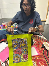 Load image into Gallery viewer, "Piltati Tjukurpa" Aboriginal art by Rhoda Tjitayi - close-up detail, 30cm x 19cm
