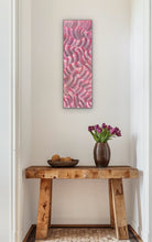 Load image into Gallery viewer, Pink Sand Dunes painting on a wall above a wooden console table with a vase of flowers.
