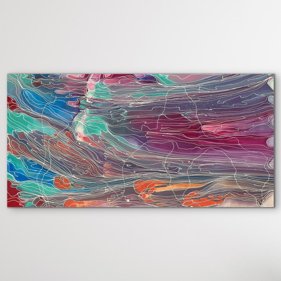 "Pantu (Salt Lake)" original Aboriginal painting by Janice Stanley, 170cm x 86cm - authentic Indigenous Australian artwork