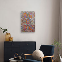 Load image into Gallery viewer, "Budgerigar Dreaming" by Julieanne Nungurrayi Turner - view 8, 91cm x 61cm - Aboriginal art
