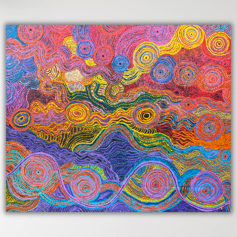 "Pututju" original Aboriginal painting by Rhoda Tjitayi, 195cm x 167cm - authentic Indigenous Australian artwork