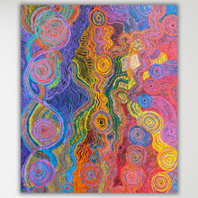 Load image into Gallery viewer, "Pututju" by Rhoda Tjitayi - detail view of Aboriginal painting, 195cm x 167cm
