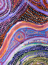 Load image into Gallery viewer, "Pututju (Caterpillar Dreaming)" Rhoda Tjitayi 202cm x 84cm close up dotwork in original Indigenous APY Lands painting 3
