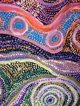 Load image into Gallery viewer, "Pututju (Caterpillar Dreaming)" Rhoda Tjitayi 202cm x 84cm close up of original indigenous artwork 2
