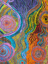 Load image into Gallery viewer, "Pututju" Aboriginal art by Rhoda Tjitayi - close-up of intricate dot and circle patterns
