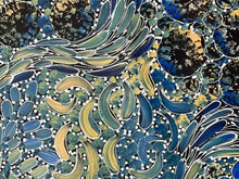 Load image into Gallery viewer, Rachael Nambula original painting close up blues, yellows and green tones. 
