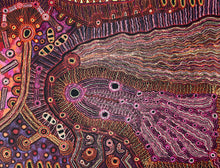 Load image into Gallery viewer, "Rainbow Serpent (Wanampi)" original Aboriginal painting by Debra Umala, 197cm x 151cm - authentic Indigenous Australian artwork
