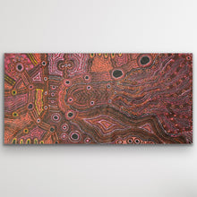 Load image into Gallery viewer, "Rainbow Snake and Waterhole" original Aboriginal painting by Debra Umala, 180cm x 87cm - authentic Indigenous Australian artwork
