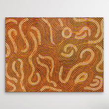 Load image into Gallery viewer, sand dunes with wavy lines in orange and brown on a white background
