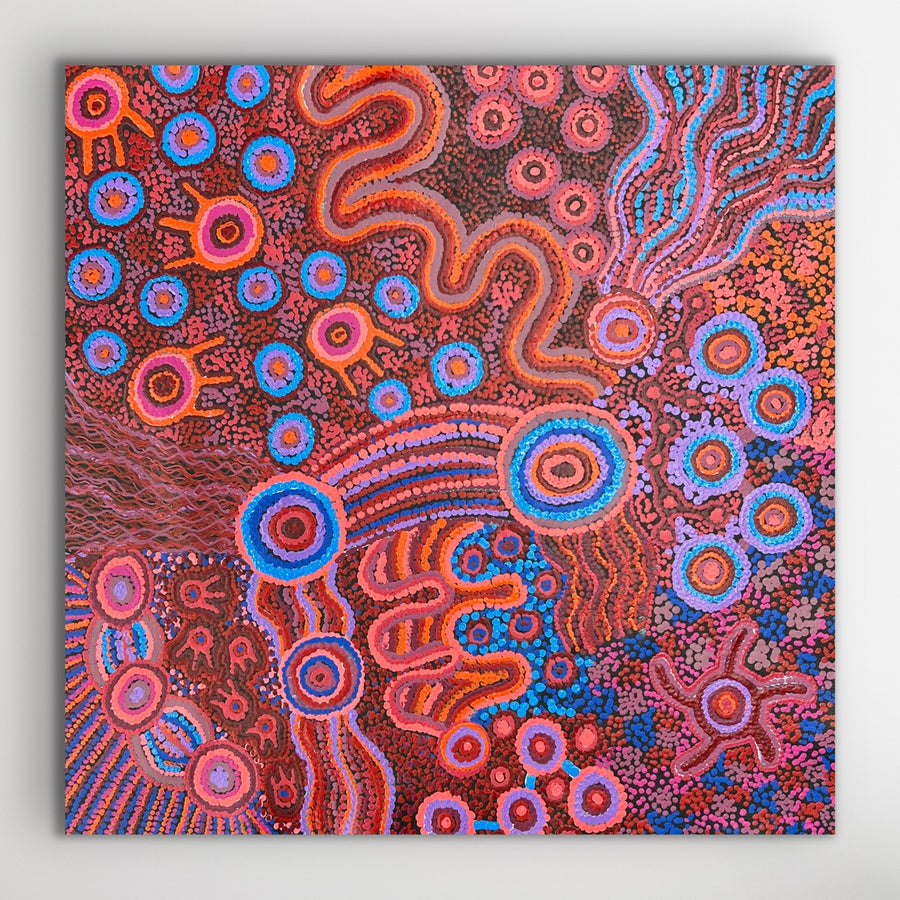 Vibrant Aboriginal painting Mamungari-Nya by Renae Nakamarra Nelson