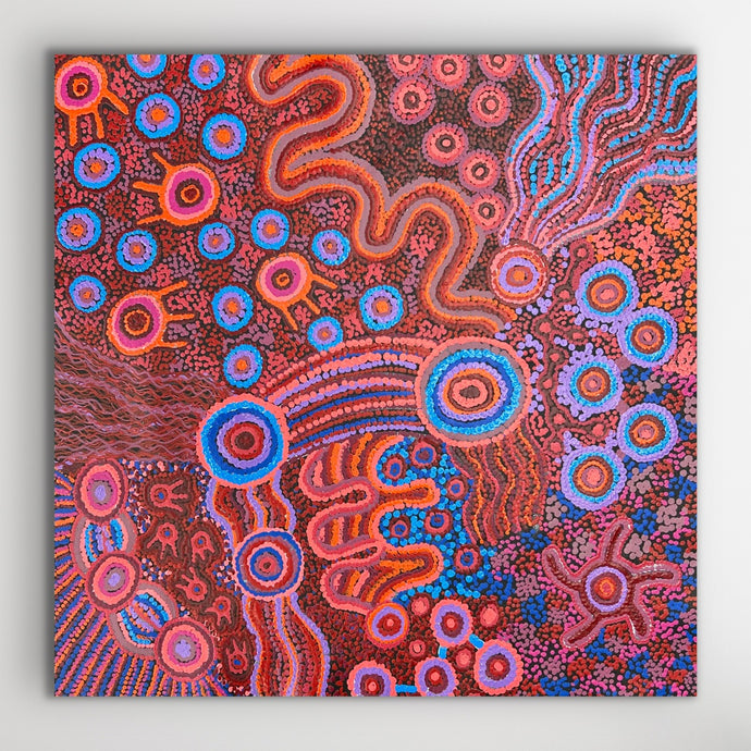 Vibrant Aboriginal painting Mamungari-Nya by Renae Nakamarra Nelson