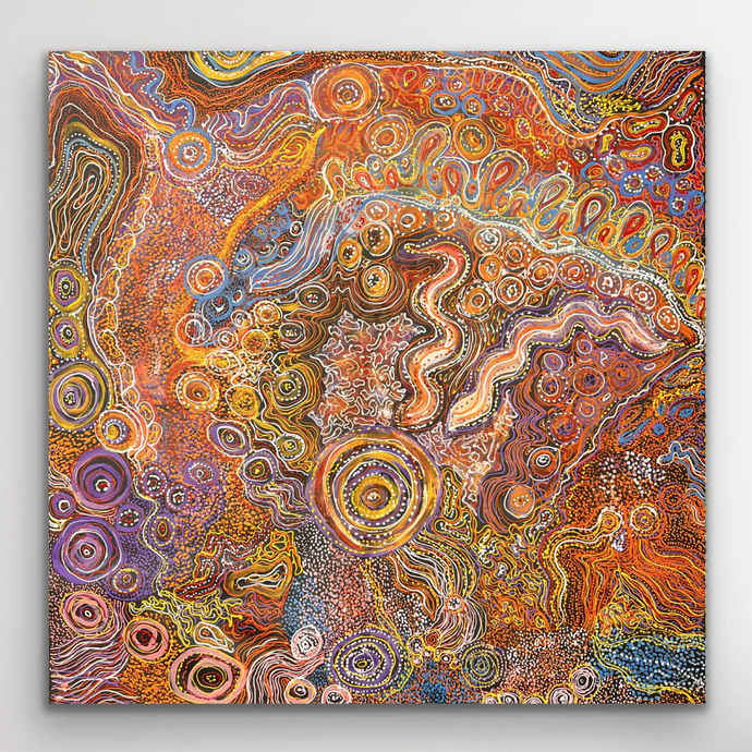 Rhoda Tjitayi Art by Farquhar One of a kind painting piltati tjukurpa