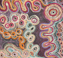 Load image into Gallery viewer, Close view of dot work in Piltati Tjukurpa by Indigenous artist Rhoda Tjitayi
