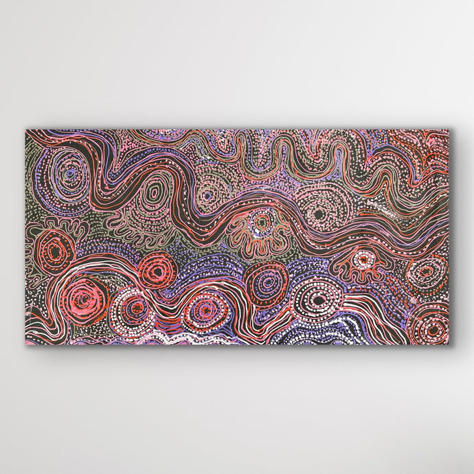 Wide format Aboriginal painting Piltati Tjukurpa by Rhoda Tjitayi