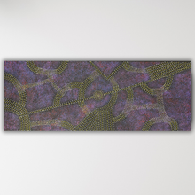 Load image into Gallery viewer, Bush Plum roseanne Morton Petyarre in purple tones 
