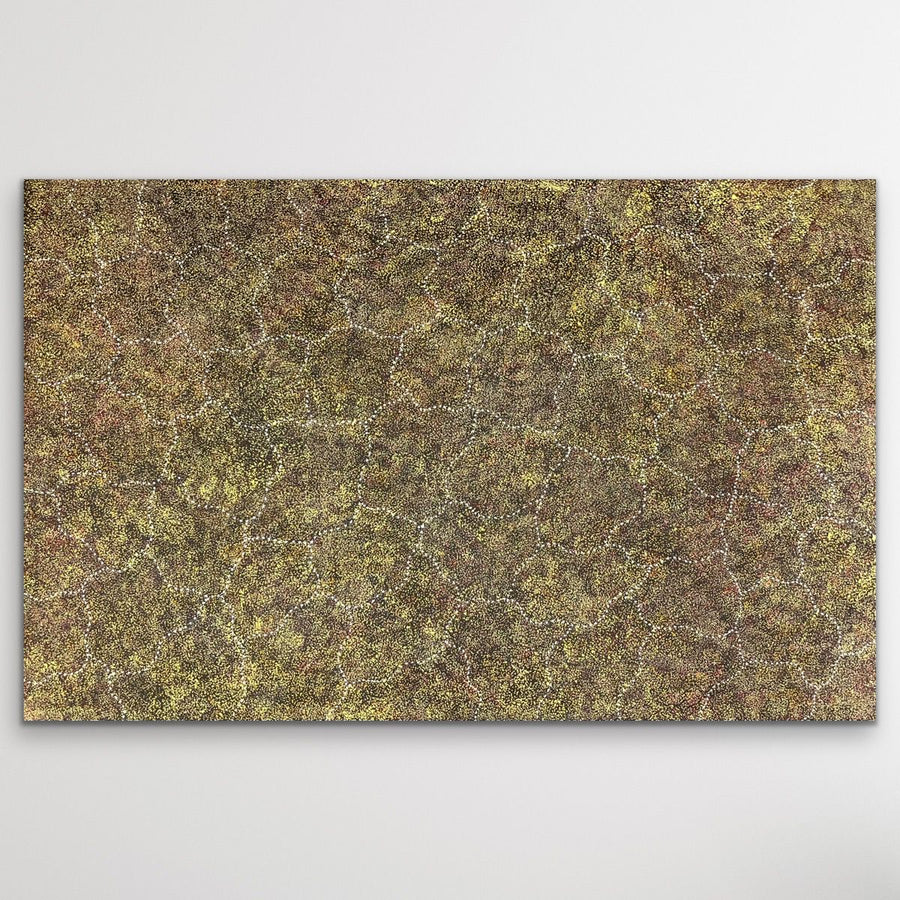 "Bush Plum" original Aboriginal painting by Roseanne Morton Petyarre, 199cm x 127cm - authentic Indigenous Australian artwork