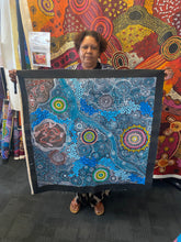 Load image into Gallery viewer, &quot;Womens Ceremony Tools and the Ngapa Jukuppa&quot; Roxanne Napaljarri Collins 91cm x 89cm
