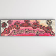 Load image into Gallery viewer, Dot painting symbolising Malilu’s journey across Country through interconnected pathways and circles
