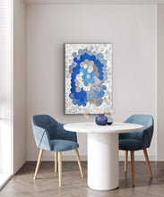 Load image into Gallery viewer, Blue and grey Aboriginal artwork Salt Water Country by Maureen Hudson on canvas
