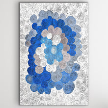 Load image into Gallery viewer, Flowing blue and grey Aboriginal canvas print Salt Water Country Maureen Hudson
