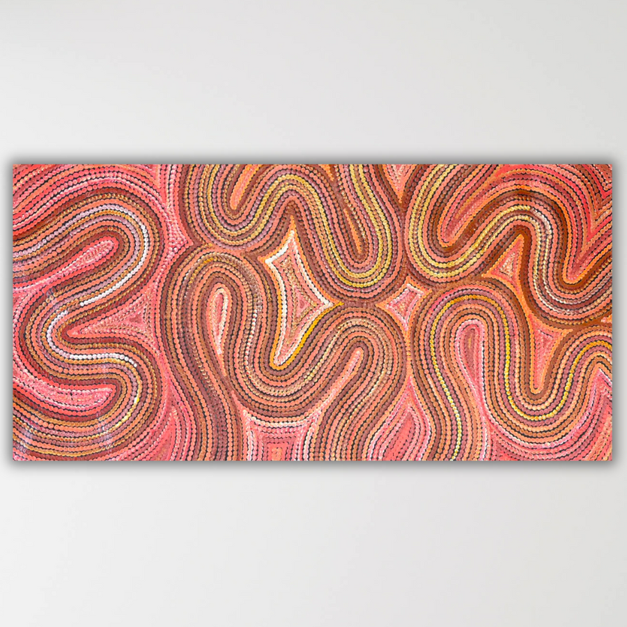 Gwenda Turner original painting sand dunes orange, yellow and red colours
