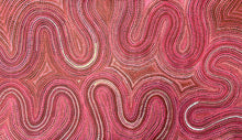 Load image into Gallery viewer, "Sand Dunes (Tali)" Aboriginal art by Gwenda Turner Nungurrayi - close-up detail, 116cm x 66cm
