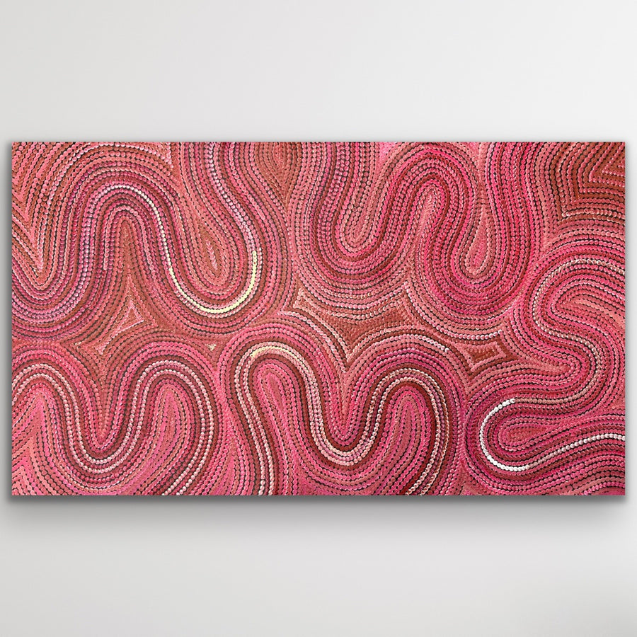 "Sand Dunes (Tali)" original Aboriginal painting by Gwenda Turner Nungurrayi, 116cm x 66cm - authentic Indigenous Australian artwork