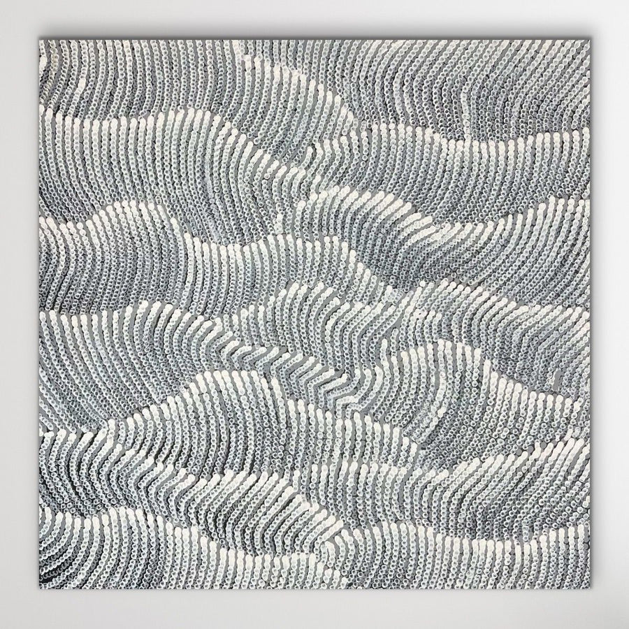 "Sand Dunes (Tali)" original Aboriginal painting by Maureen Nampijinpa Hudson, 74cm x 74cm - authentic Indigenous Australian artwork