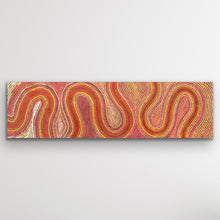 Load image into Gallery viewer, Sand Dunes Tali long original Aboriginal painting by Gwenda Turner Nungurrayi depicting desert sand dunes 110 x 31 cm
